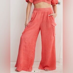 Aerie Gauzy High Waisted Cargo Pant